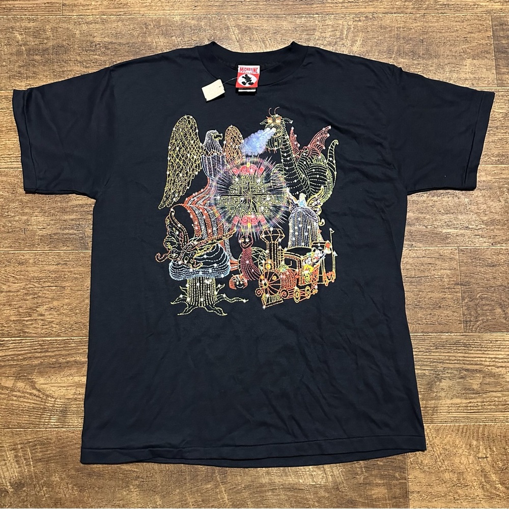 NWT VINTAGE 1989 DISNEY MAIN STREET ELECTRICAL PARADE GLOW IN THE DARK TEE
